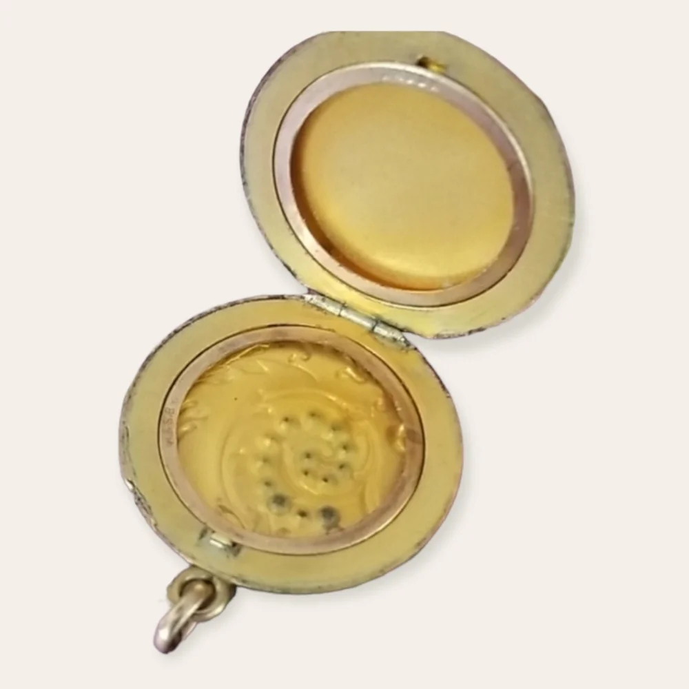 Antique Vintage Early 1900s W & SB Art Nouveau Gold Filled and Sapphire Locket - Picture 4 of 16